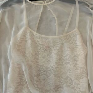 Body suit, two layer lace and chiffon